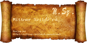 Mittner Szilárd névjegykártya